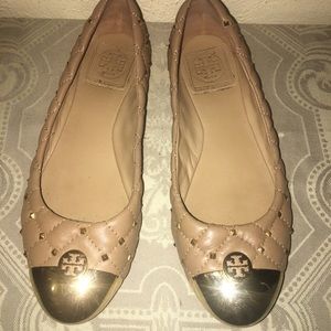 Tory Burch Gold Tip Flats